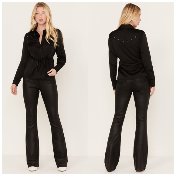 Idyllwind Miranda Lambert Womens Jayme Coated High Risin Bootcut Jeans 10 Black - Picture 1 of 11